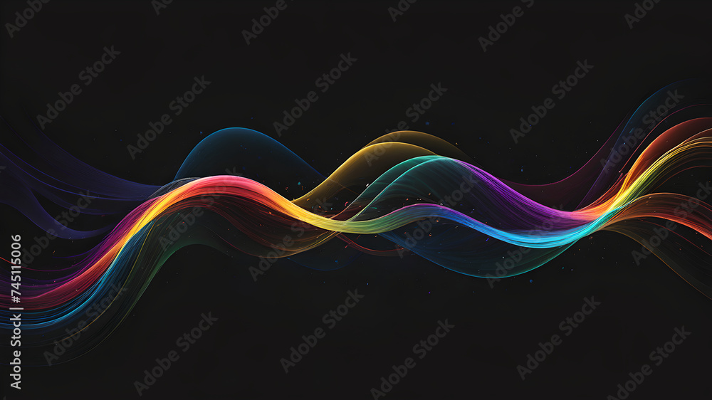 Abstract multi colors line on black background Abstract multi colors line on black background