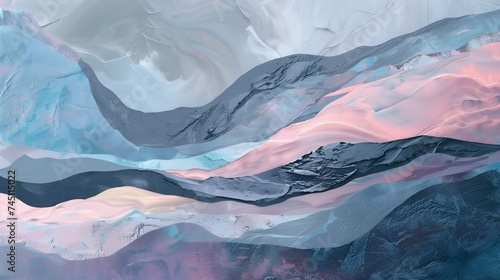 Wallpaper Mural Wall art abstract picture the natural element for home decoration, paint texture with unexpected pastel colors, stormy waves and calm feelings Torontodigital.ca