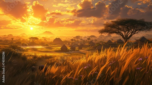 Grassland In Golden Sunset © Left