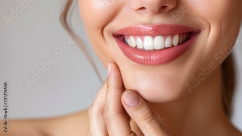 Smiling Woman With Hand on Chin