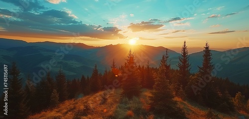 sunset in the mountains