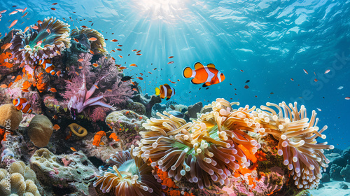  a vibrant coral reef teeming with colorful life © boti1985