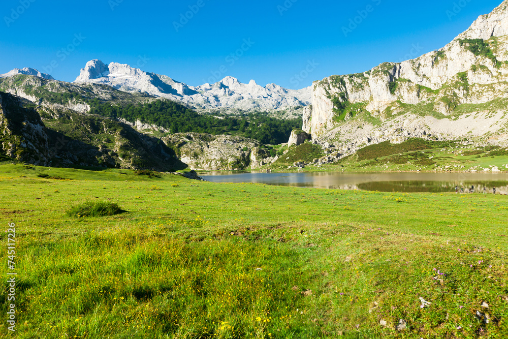 Landscape views of national park peaks of europe