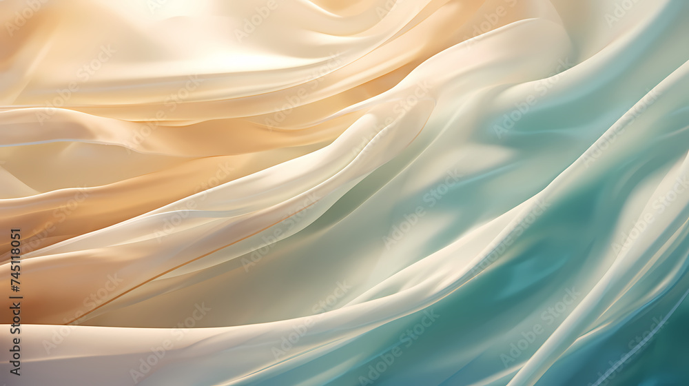 Abstract pattern of shiny satin fabric with waves and flowing curves Abstract pattern of shiny satin fabric with waves and flowing curves