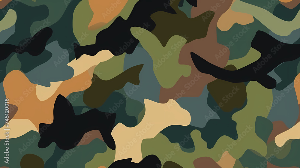 Fototapeta premium Flat design camouflage pattern texture
