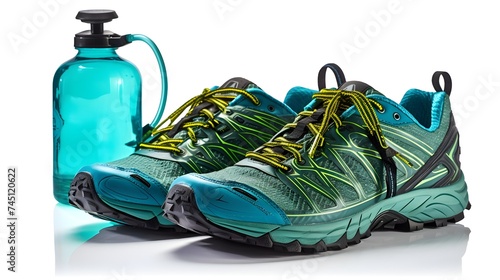 Trail running shoes and hydration pack,