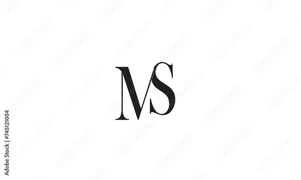 MS, SM, S, M Abstract Letters Logo Monogram MS, SM, S, M Abstract Letters Logo Monogram