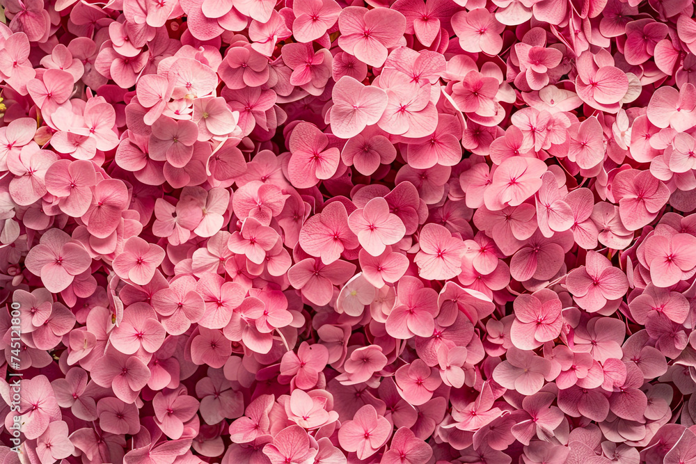 Pink hyndrangea flowers background