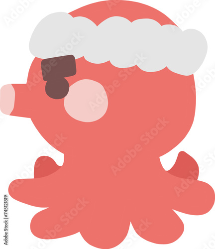 頑固なオヤジっぽいたこ焼き屋のタコのキャラクターをイメージしたイラスト