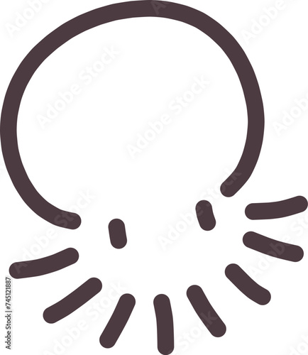 シンプルにデフォルメした手描きのタコのイラスト