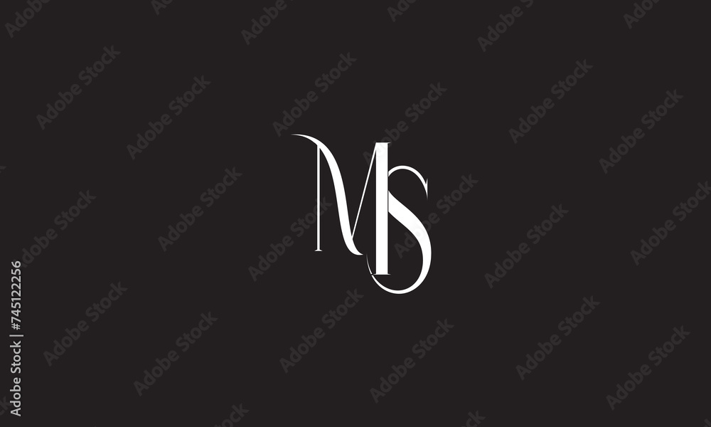 MS, SM, S, M Abstract Letters Logo Monogram