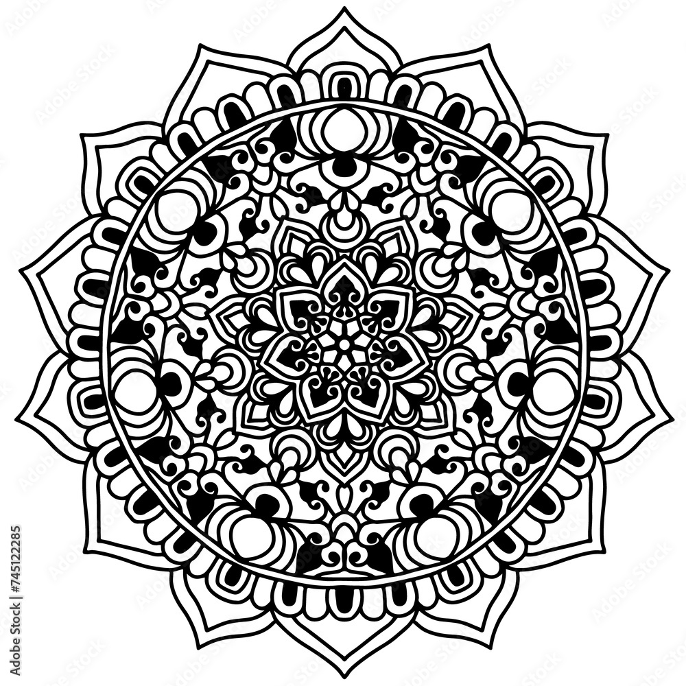 Mandala Coloring Page, Floral Mandala Coloring Page For Adults