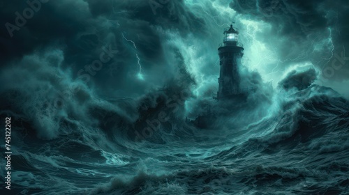 Lighthouse as a Beacon of Light in Stormy Sea