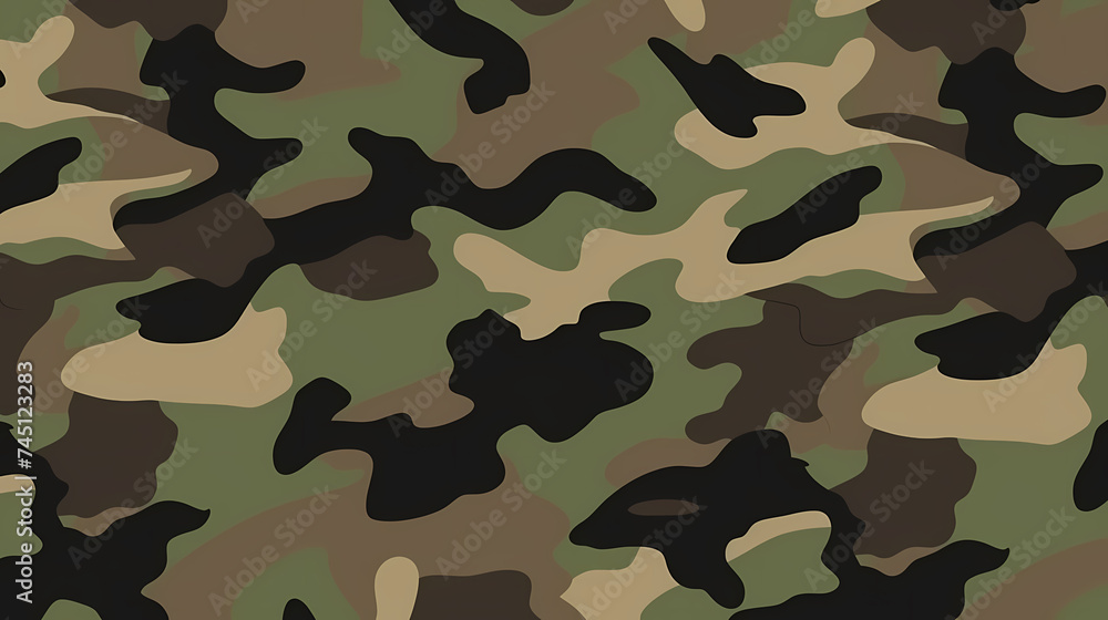 Fototapeta premium Camouflage pattern with organic shapes, camouflage texture