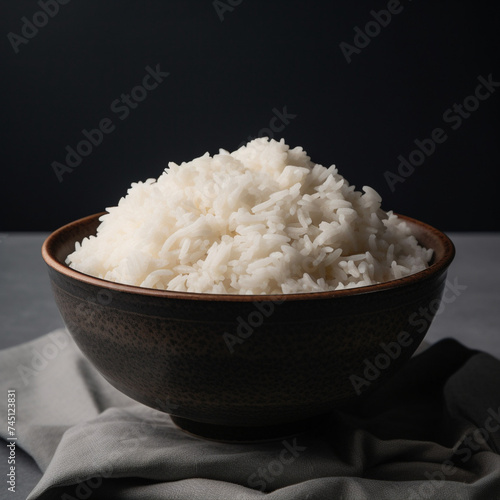 A bowl of white rice generative AI