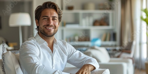 A successful smiling man is...