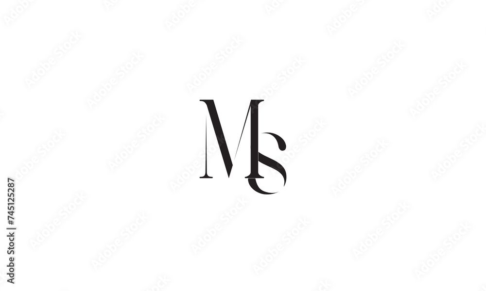 MS, SM, S, M Abstract Letters Logo Monogram MS, SM, S, M Abstract Letters Logo Monogram
