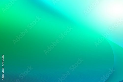 Abstract background of green blue gradient curves and light.