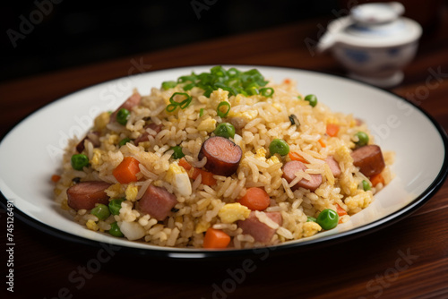 Fried rice with sausage generative AI