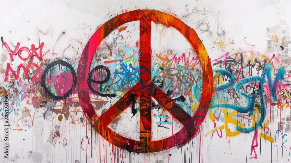 Peace Sign in Graffiti Style