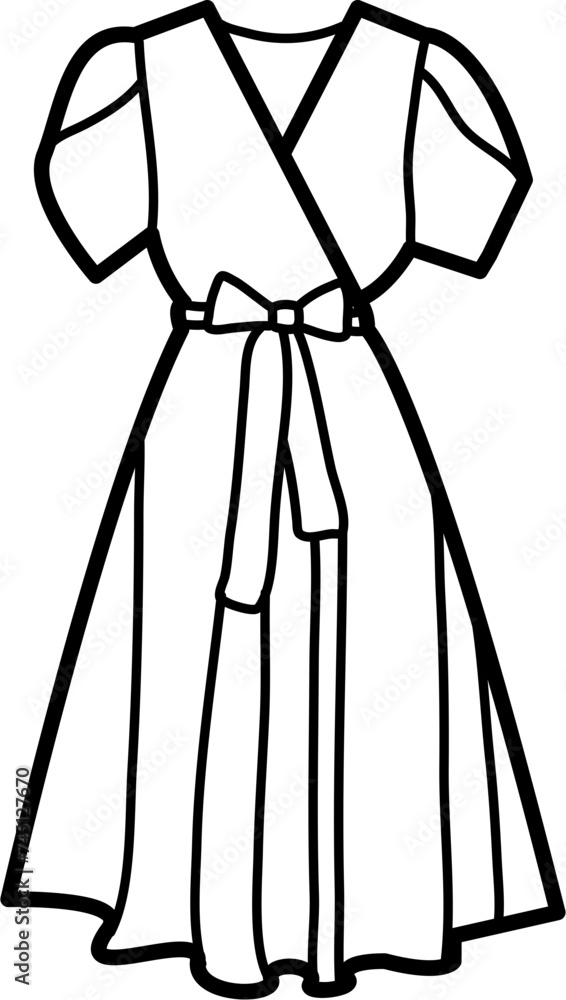 Dress Outline Vector Illustration Dress Outline Vector Illustration