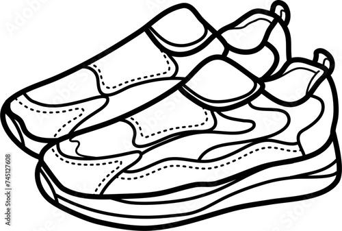 Sneakers Outline Vector Illustration