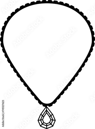 Necklace Outline Vector Illustration