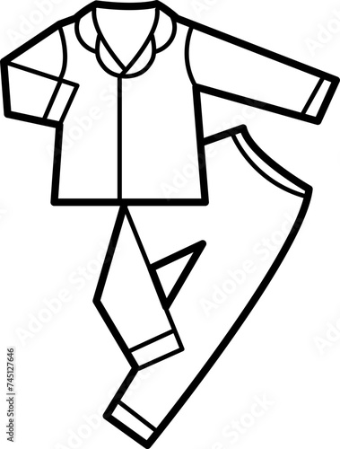 Pajamas Outline Vector Illustration