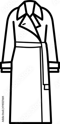 Coat Outline Vector Illustration