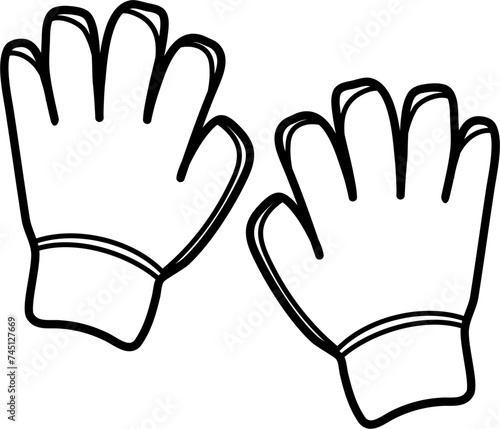 Gloves Outline Vector Illustration