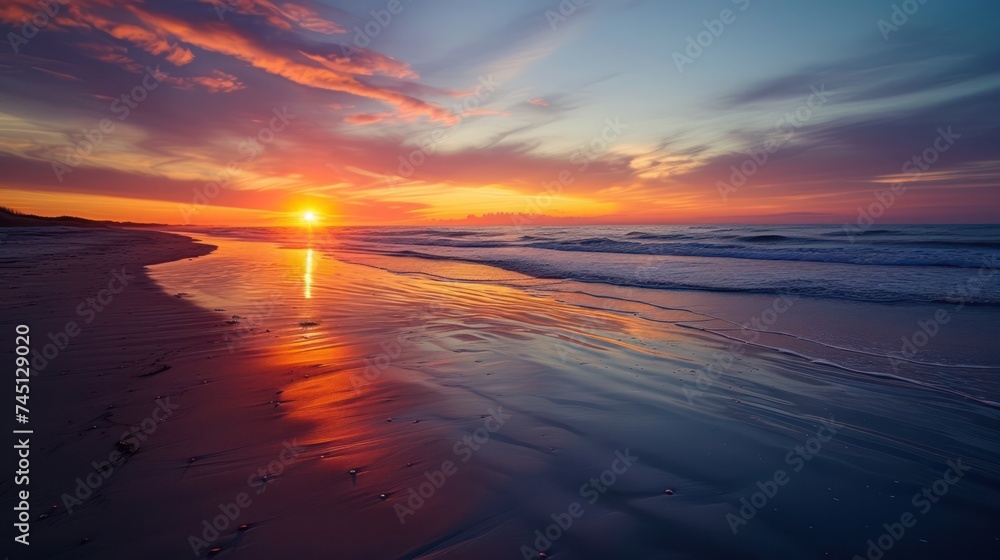 Beautiful Beach In The Sunset