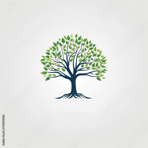 The logo design with a tree object represents growth, sustainability and environmental balance