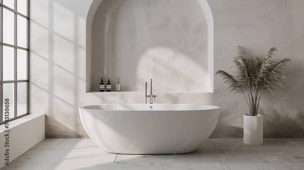 Modern bright bathroom with empty walls Modern bright bathroom with empty walls