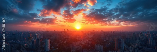 Sunset over the cityscape © Left