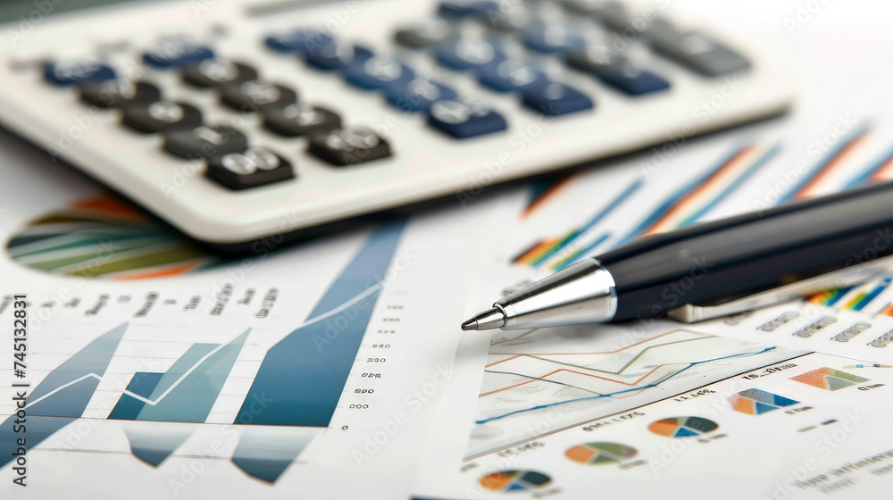 calculator and pen on financial chart calculator and pen on financial chart