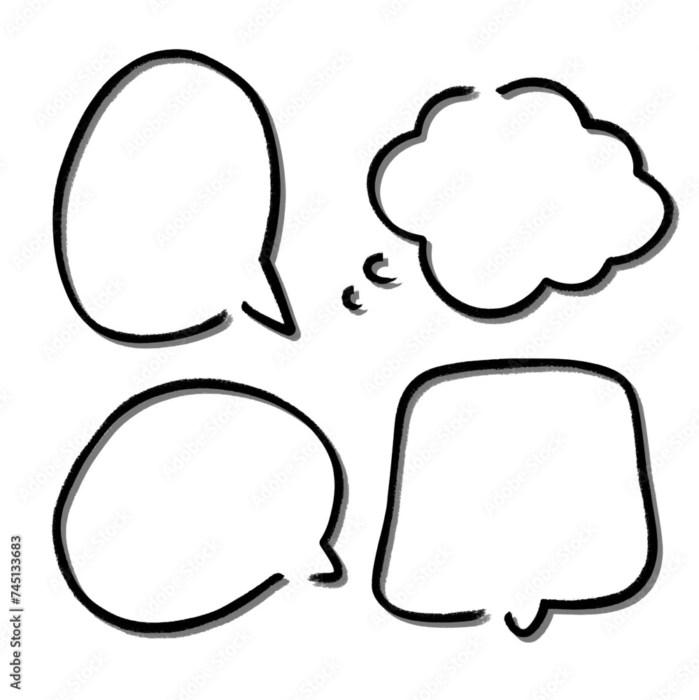 Outline speech bubble. Abstract Vector sketch hand drawn scribble Speech Bubbles Set. Black bubble isolated background. Outline speech bubble. Abstract Vector sketch hand drawn scribble Speech Bubbles Set. Black bubble isolated background.