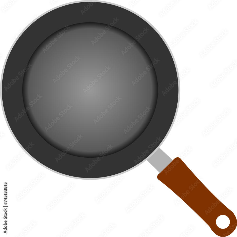 Black Cast Iron frying pan isolated on white background vector illustration. Black Cast Iron frying pan isolated on white background vector illustration.