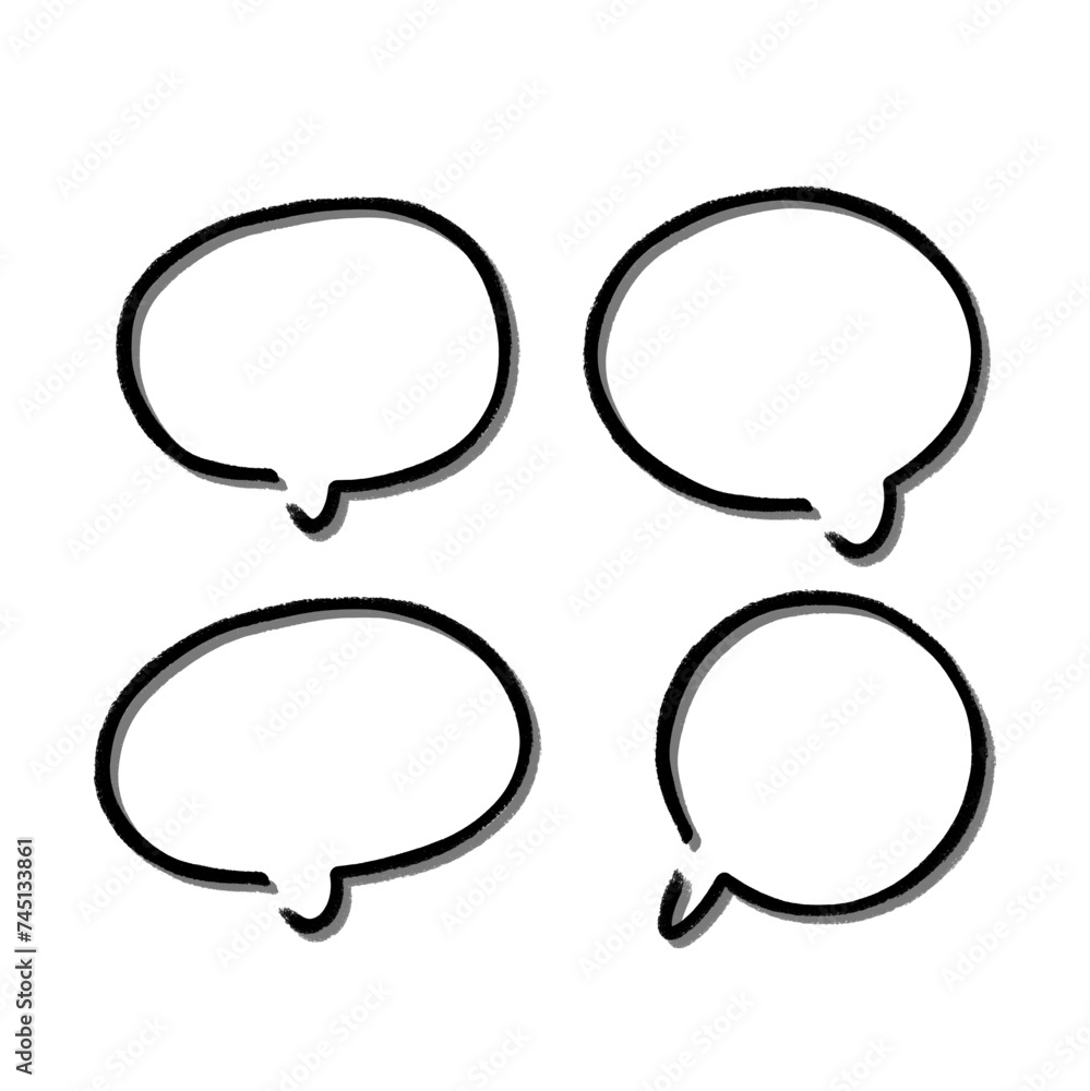 Outline speech bubble. Abstract Vector sketch hand drawn scribble Speech Bubbles Set. Black bubble isolated background. Outline speech bubble. Abstract Vector sketch hand drawn scribble Speech Bubbles Set. Black bubble isolated background.