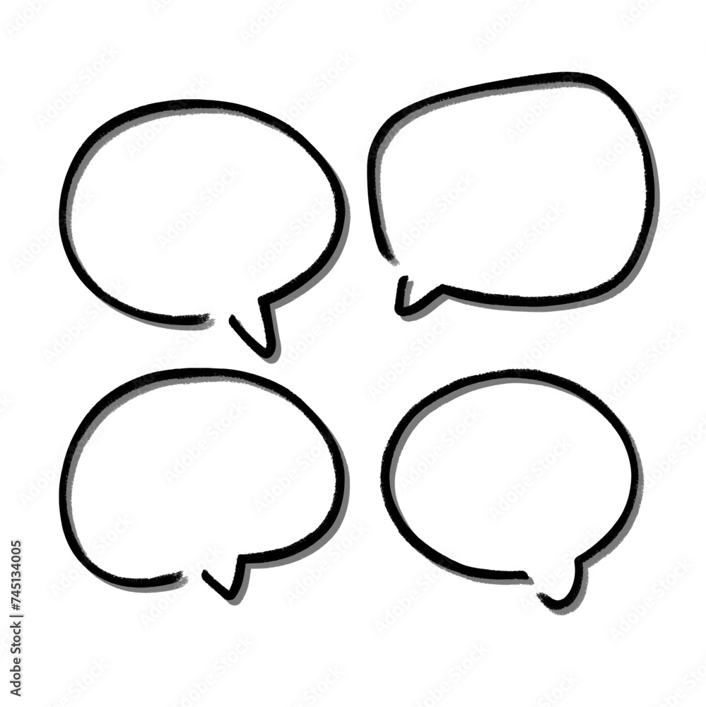 Outline speech bubble. Abstract Vector sketch hand drawn scribble Speech Bubbles Set. Black bubble isolated background. Outline speech bubble. Abstract Vector sketch hand drawn scribble Speech Bubbles Set. Black bubble isolated background.