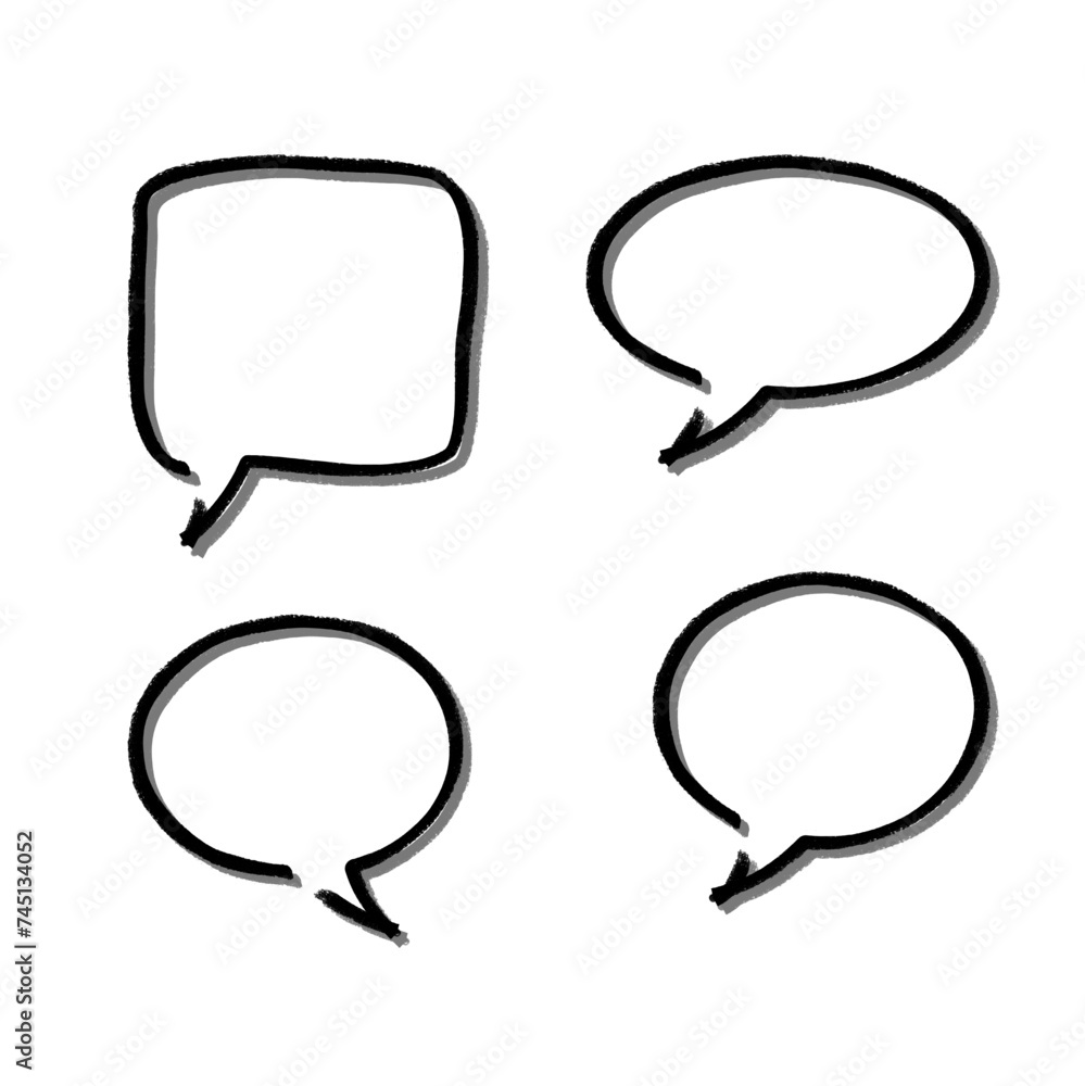 Outline speech bubble. Abstract Vector sketch hand drawn scribble Speech Bubbles Set. Black bubble isolated background. Outline speech bubble. Abstract Vector sketch hand drawn scribble Speech Bubbles Set. Black bubble isolated background.
