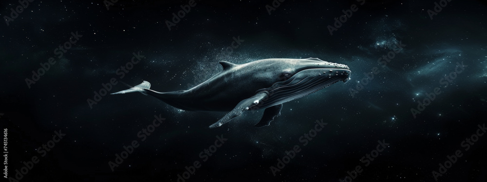 whale, space, science, blue, planet, fantasy