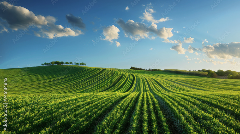 green field and sky, farming