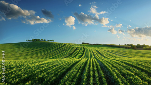 green field and sky  farming