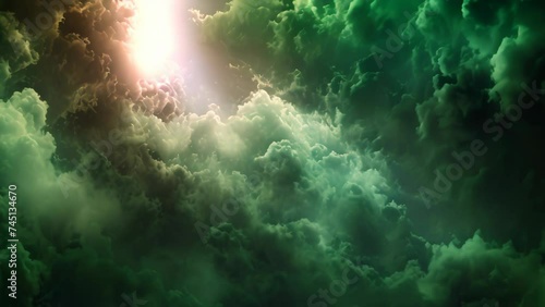 Abstract background with green cloud. 4k video animation photo