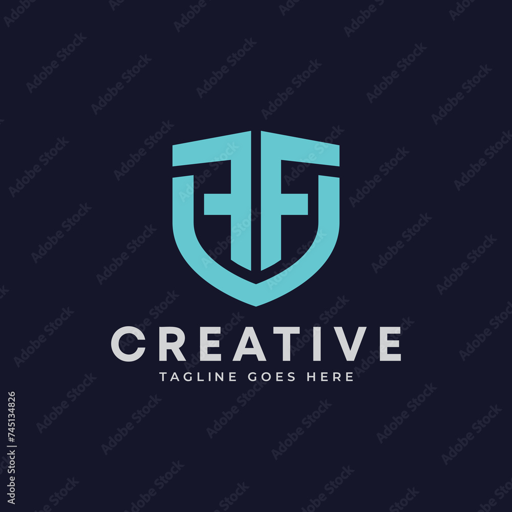 Creative shield shape letter FFU Logo Creative shield shape letter FFU Logo