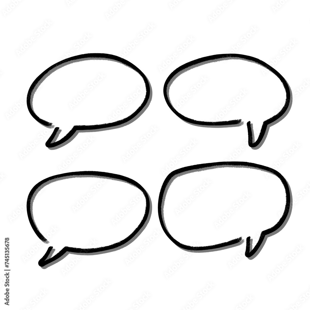 Outline speech bubble. Abstract Vector sketch hand drawn scribble Speech Bubbles Set. Black bubble isolated background. Outline speech bubble. Abstract Vector sketch hand drawn scribble Speech Bubbles Set. Black bubble isolated background.