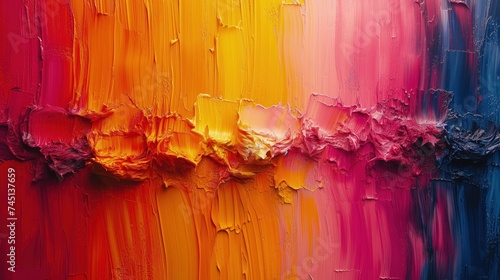 Tło. Tapeta. Abstrakcyjne malowidło wykonane pędzlem, zawierające wiele kolorów farby.