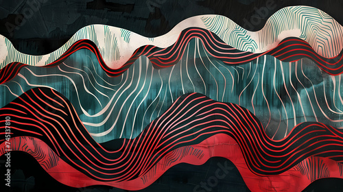 abstract waves wallpaper. Generative AI