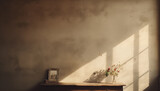 vintage wall with beautiful light from the window. background for presentation design.