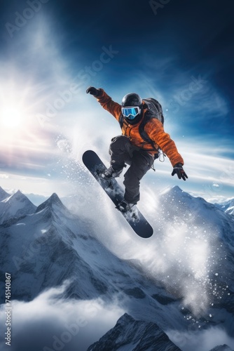a snowboarder conquering icy slopes with determination and skill